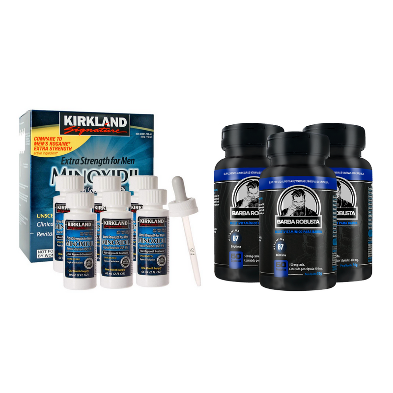 Caixa Minoxidil Kirkland 5% + Vitamina Aceleradora