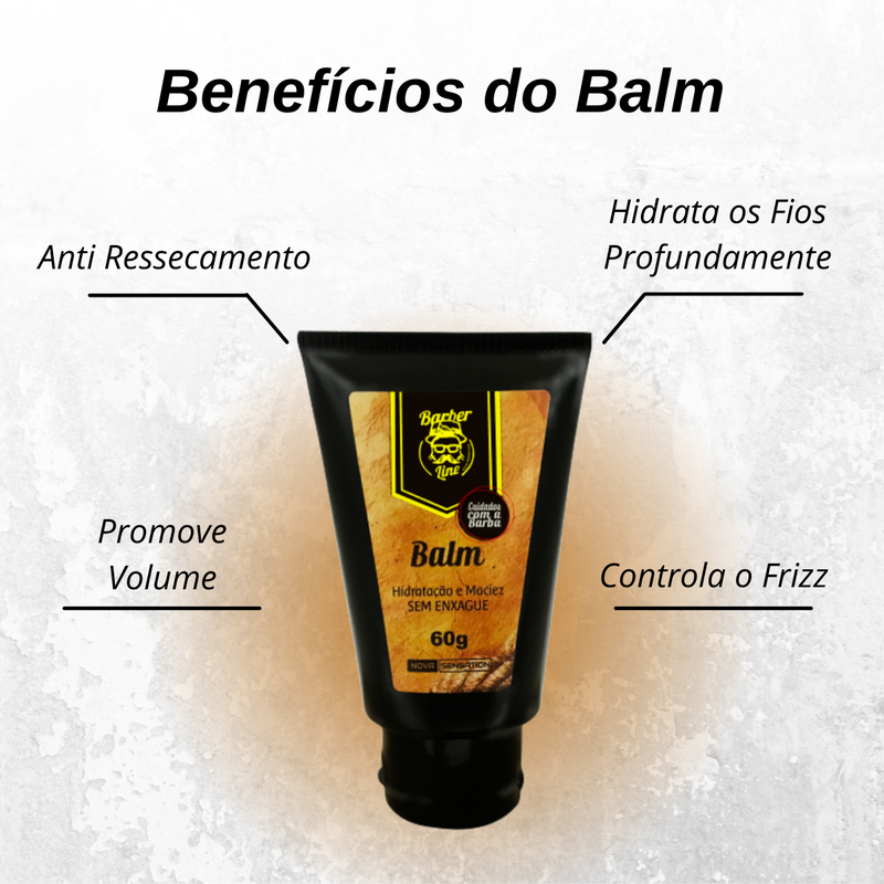 Kit para Cuidado da Barba - Shampoo + Condicionador + Balm + Cera Modeladora + Óleo para Barba