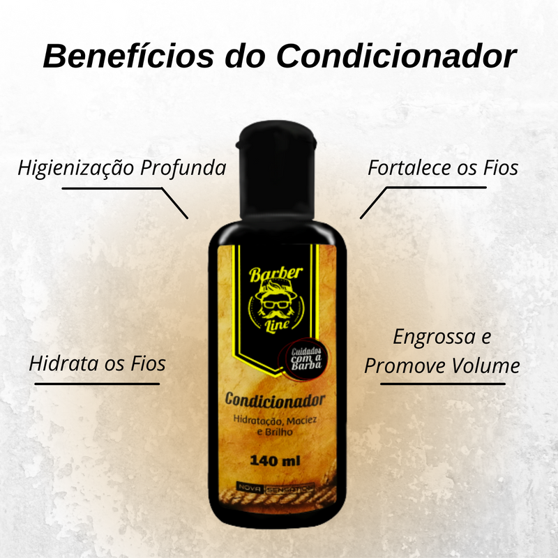 Kit para Cuidado da Barba - Shampoo + Condicionador + Balm + Cera Modeladora + Óleo para Barba