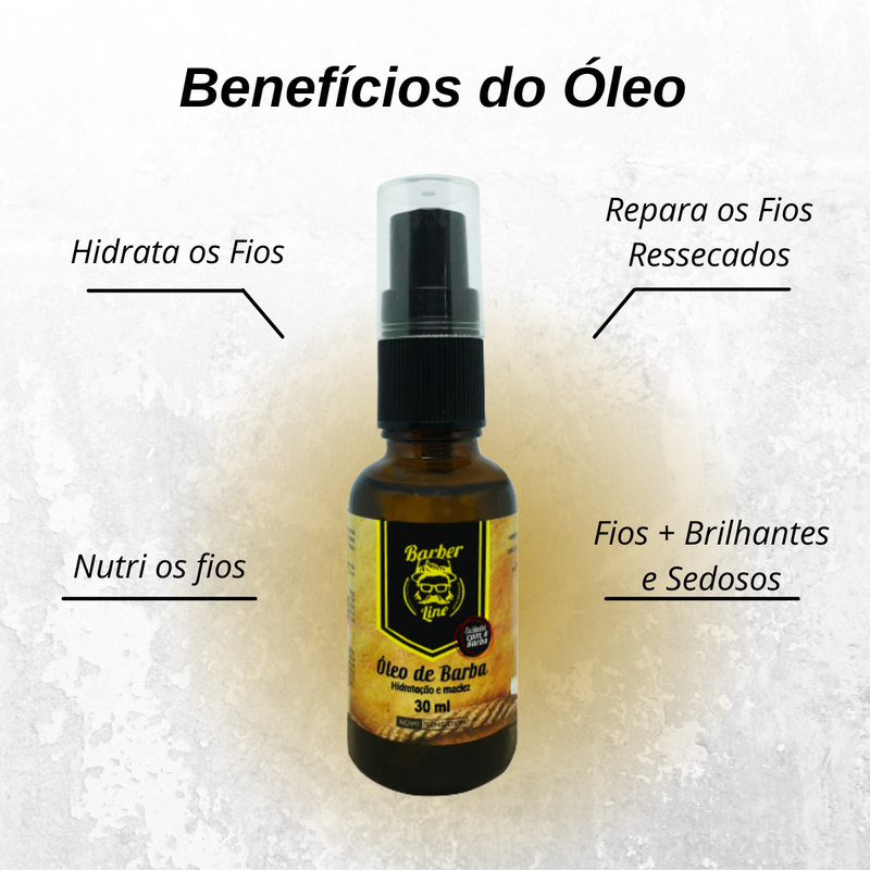 Kit para Cuidado da Barba - Shampoo + Condicionador + Balm + Cera Modeladora + Óleo para Barba