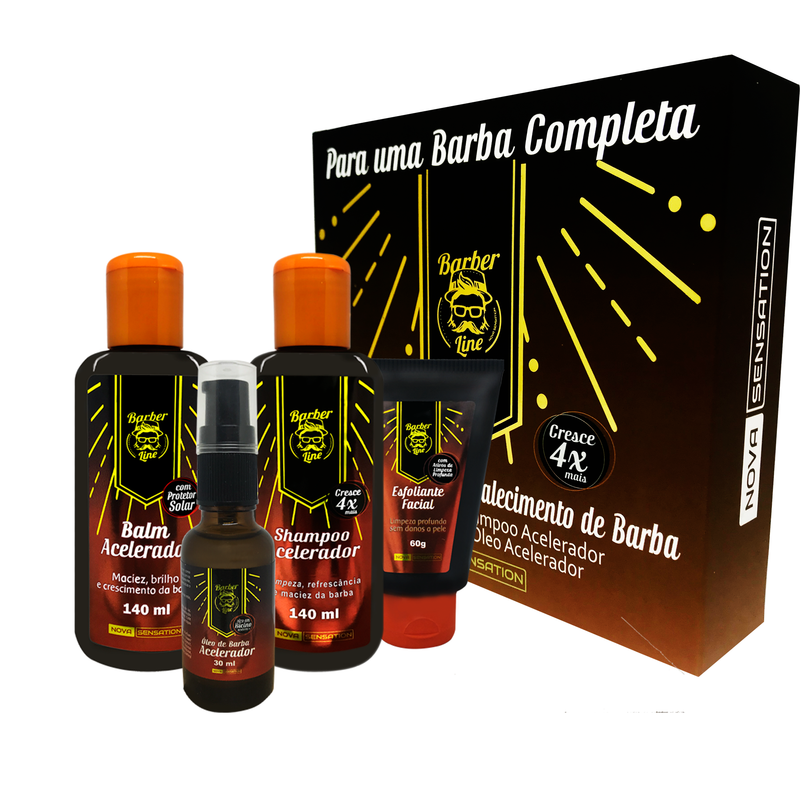 Kit Completo Para Crescimento de Barba - Barber Line