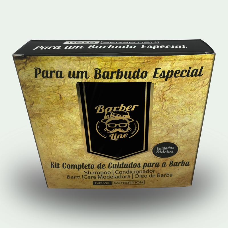 Kit para Cuidado da Barba - Shampoo + Condicionador + Balm + Cera Modeladora + Óleo para Barba